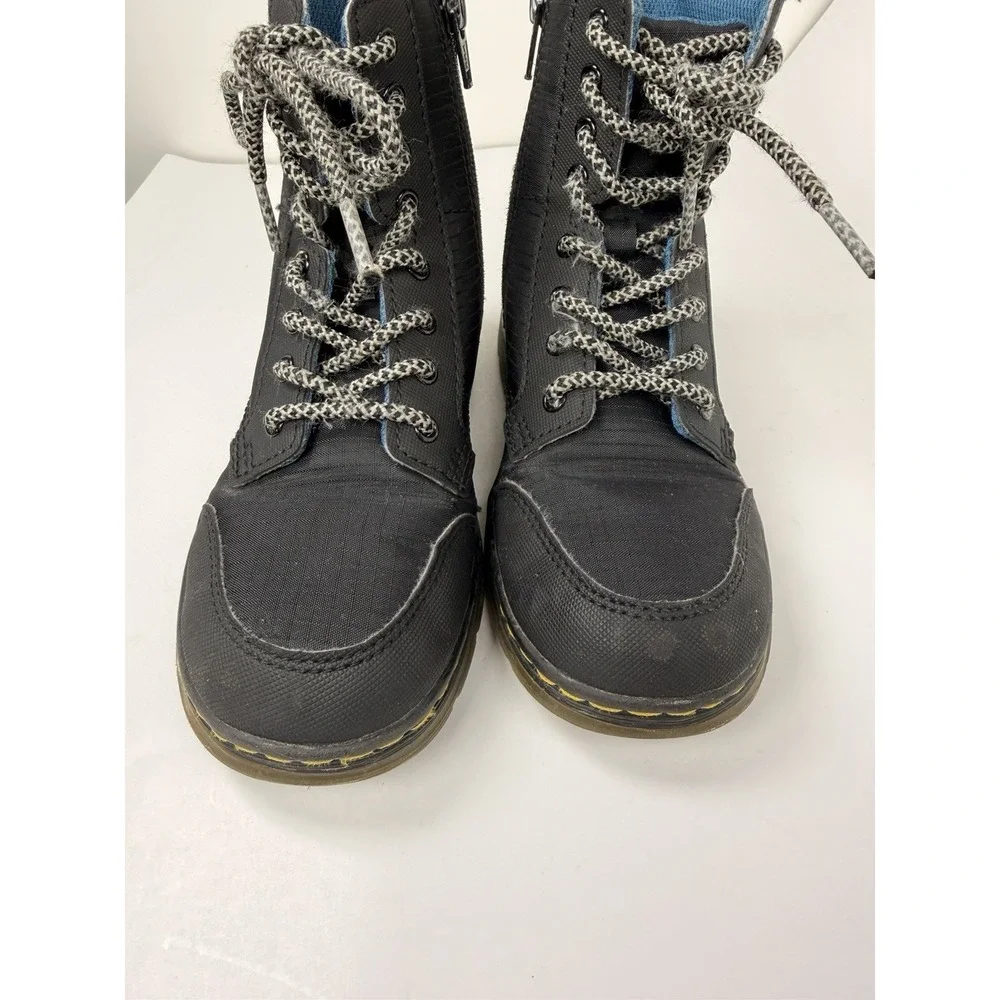 Dr. Martens Combs Cap Junior Youth Size 1 Black Lace Up Zip Eye‎ Ankle Boots